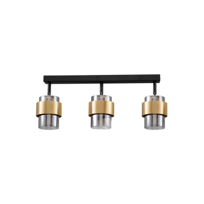 9236388 Плафонска светилка SIANNA 3xE27 Smoke Glass & Brass gold Metal Nova Luce